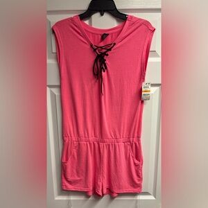 NWT Material Girl Active Lace Front Romper Size Small